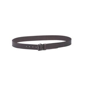 ALL SAINTS Grey Leather Belt With Logo Patch